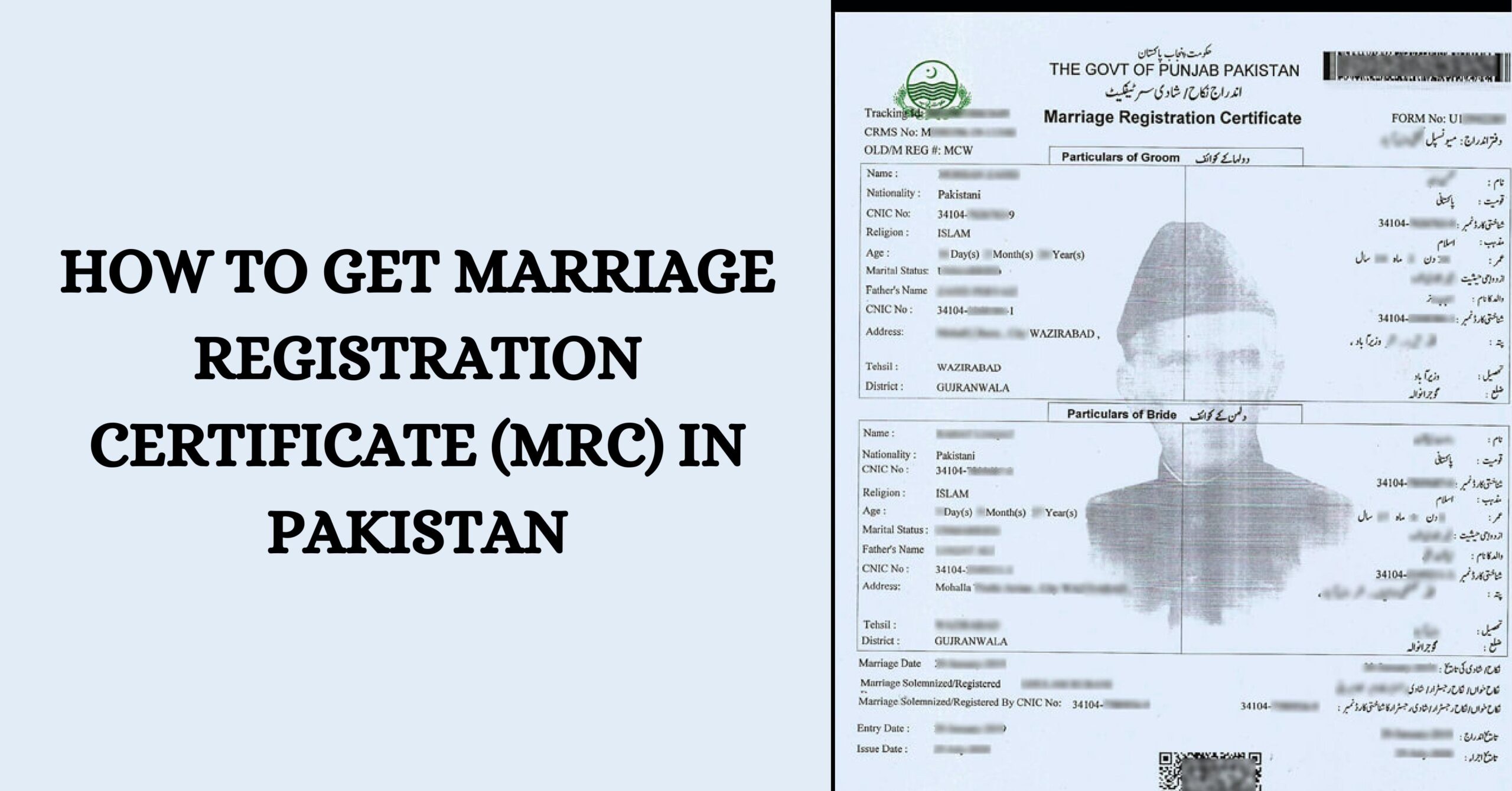 How To Get A Marriage Registration Certificate (MRC) in Pakistan